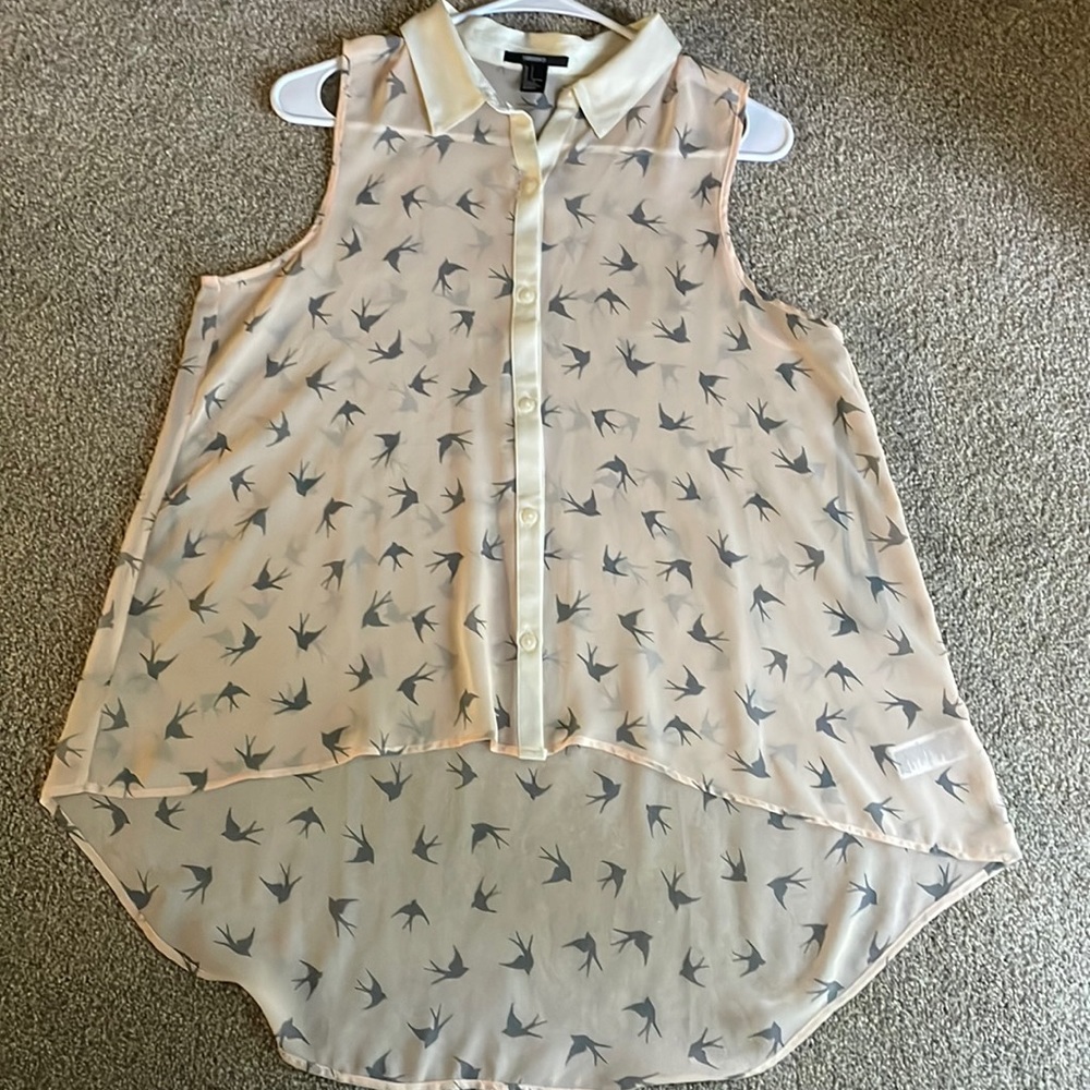 Forever 21 Sheer Collared Tank